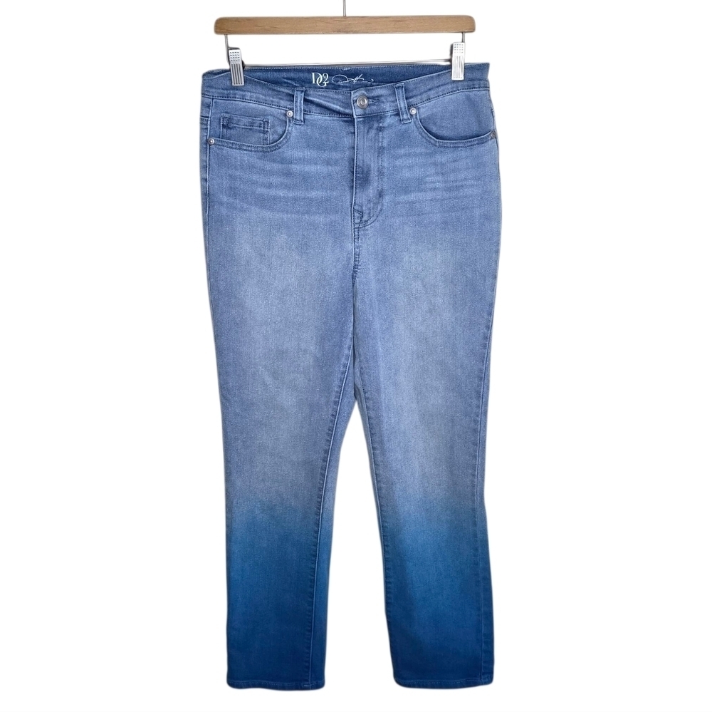 DG2 by Diane Gilman | Blue Dip Dye Gradient Cropped Skinny Jeans Size 6T